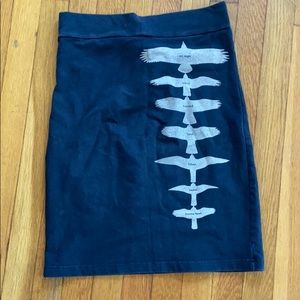 FLUFFYCO birds of prey bird lover pencil skirt